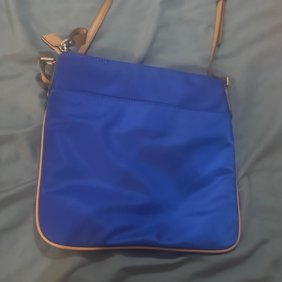 Michael Kors Royal Blue and Tan Messenger Bag - Picture 2 of 2